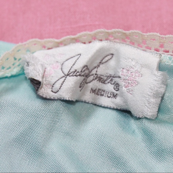 VINTAGE 80s/90s Baby Blue Lacy Lingerie Cami Top - Picture 6 of 10